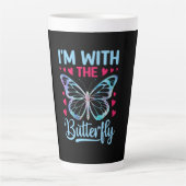 Butterfly Gift | Ik ben bij de vlinder Latte Mok (Voorkant)