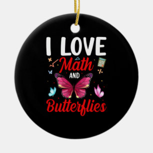 Butterfly Gift Ik hou van Wiskunde en botervlieg Keramisch Ornament