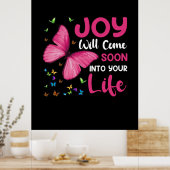 Butterfly Gift | Joy zal spoedig komen Poster (Keuken)