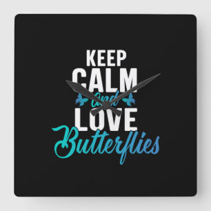 Butterfly Gift Kalm- en liefdesvlinder bewaren Vierkante Klok