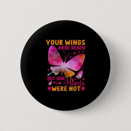 Butterfly Gift | Onze vleugels waren klaar Ronde Button 5,7 Cm (Voorkant)