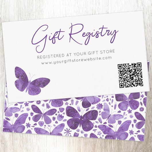 Butterfly Gift Registry QR-code Informatiekaartje