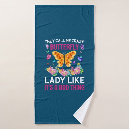 Butterfly Gift | They Call Me Crazy Butterfly Badhanddoek (Badhanddoek)