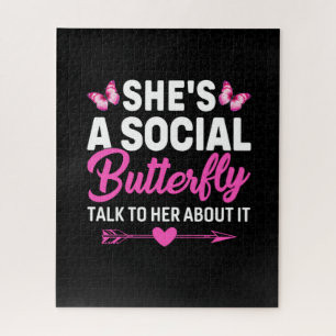 Butterfly Gift Zij is een sociale vlinder Legpuzzel