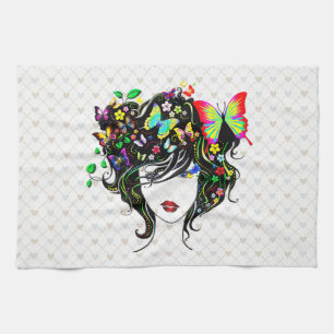 Butterfly Girl 1A-opties Keukenhanddoeken