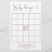 Butterfly Girl Baby shower Bingo Game (Voorkant)