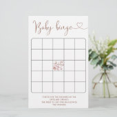 Butterfly Girl Baby shower Bingo Game (Staand voorkant)