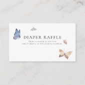 Butterfly Girl Baby Shower Diaper Raffle Informatiekaartje (Voorkant)