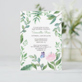 Butterfly Girl Baby shower Invite, Roze Kaart (Staand voorkant)