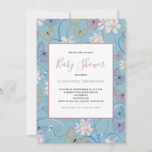 Butterfly Girl Baby shower Uitnodiging