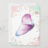 Butterfly Girl Eerste Verjaardag Uitnodiging (Achterkant)