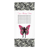 Butterfly Girl en Zebra Print Rack Cards Reclamekaart (Voorkant)
