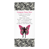 Butterfly Girl en Zebra Print Rack Cards Reclamekaart (Achterkant)