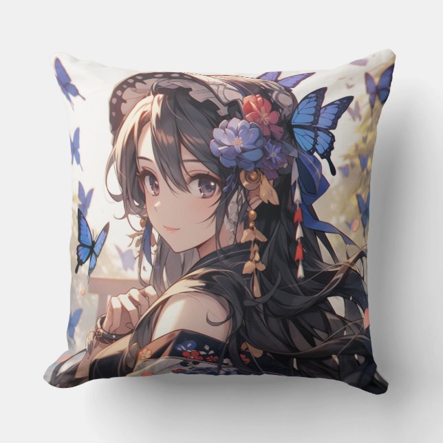 Butterfly Girl Kussen (Voorkant)