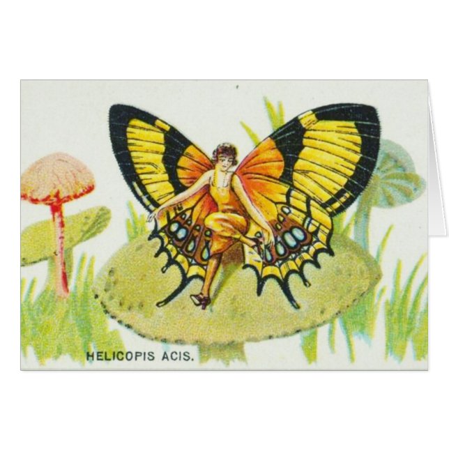 Butterfly Girl op paddenstoel (Voorkant Horizontaal)