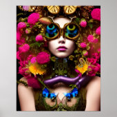 Butterfly Girl Surreal Fantasy Art Print (Voorkant)