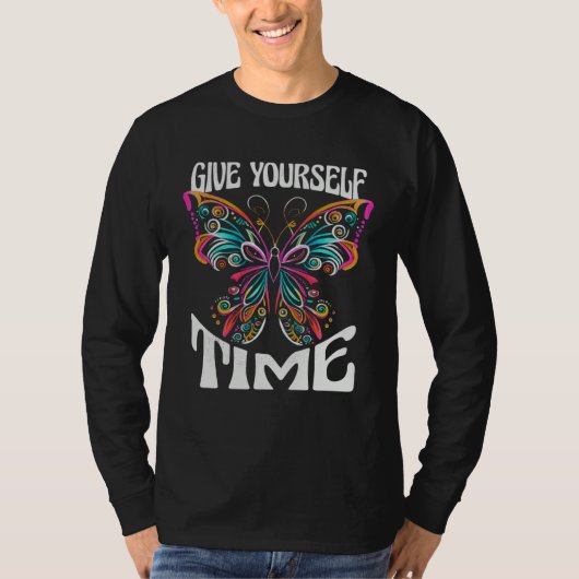 Butterfly Give yourself time Change Yoga T-shirt (Voorkant)