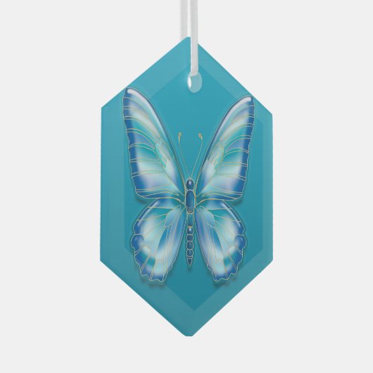 Butterfly Glas Ornament (Voorkant Rechts)