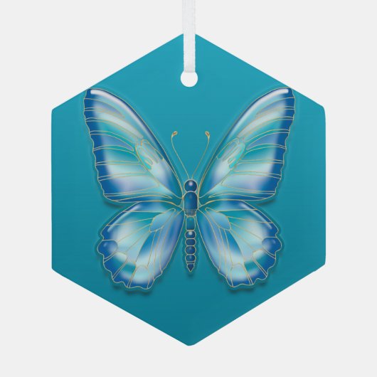 Butterfly Glas Ornament (Achterkant)