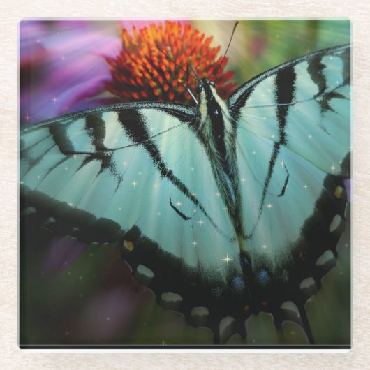 Butterfly Glazen Onderzetter (Voorkant)