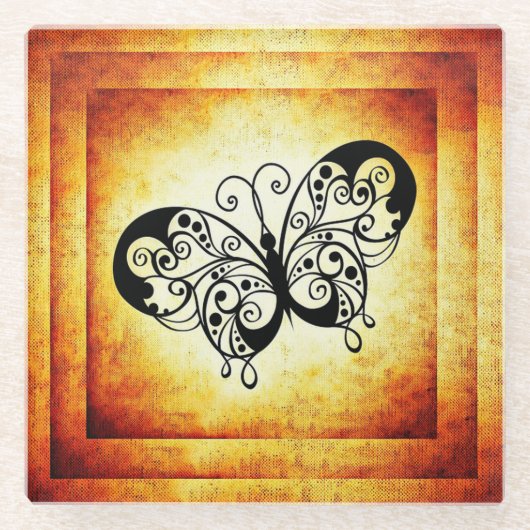 Butterfly Glazen Onderzetter (Voorkant)