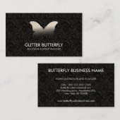 Butterfly Glitter Gold Damask Visitekaartje (Voorkant / Achterkant)