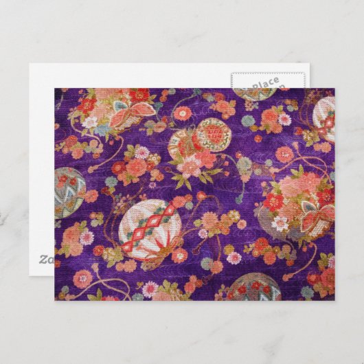 BUTTERFLY GLOBE KIMONO PRINT COLLECTION BRIEFKAART (Voorkant / Achterkant)