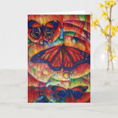 Butterfly Glory-Wenskaart Kaart (Gele Bloem)