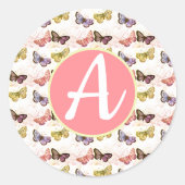 BUTTERFLY GLOSSY Sticker CUSTOM MONOGRAM (Voorkant)