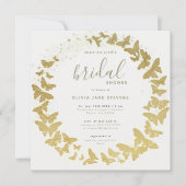 Butterfly Gold Elegant Boho Classic Vrijgezellenfe Kaart (Voorkant)