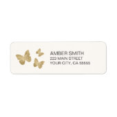 Butterfly Gold Foil Look Natuur Etiket (Voorkant)