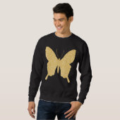 Butterfly Gold Glitter Bling Butterfly Lover Trui (Voorkant volledig)