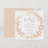 Butterfly Gold Peach Elegant Formele Vrijgezellenf Kaart (Voorkant / Achterkant)