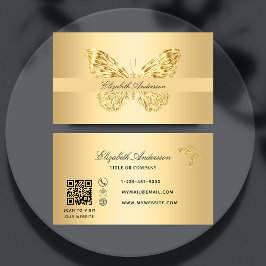 Butterfly Gold QR-code script Visitekaartje