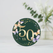 Butterfly Gold Ring Krans 50e Jubileum Kaart (Staand voorkant)