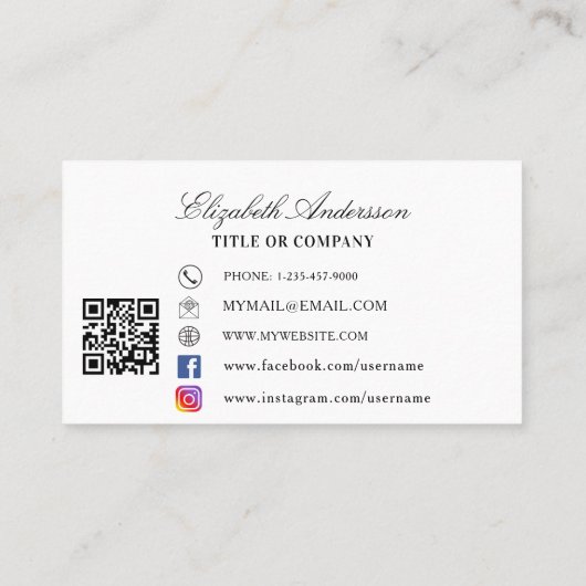 Butterfly gold white logo QR-code Visitekaartje (Achterkant)