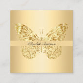 Butterfly gouden QR code script foto Vierkante Visitekaartje (Voorkant)