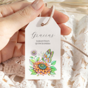 Butterfly Gracias Favor Tags Cadeaulabel