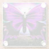 Butterfly graffitis glazen onderzetter (Achterkant)