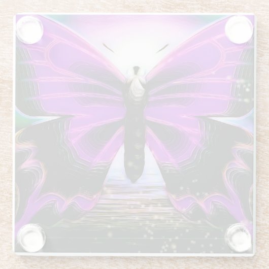 Butterfly graffitis glazen onderzetter (Achterkant)