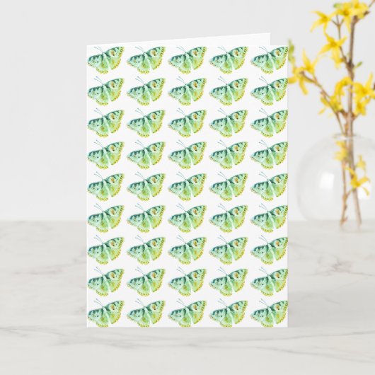  Butterfly Green Kaart (Gele Bloem)
