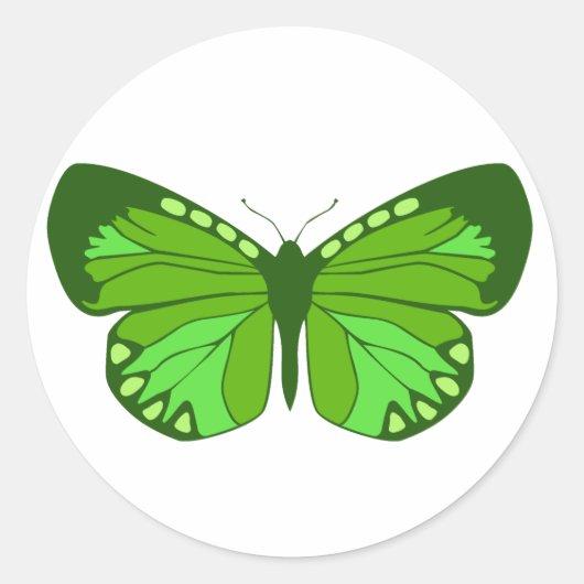 Butterfly Greens Ronde Sticker (Voorkant)