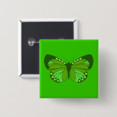 Butterfly Greens Vierkante Button 5,1 Cm (Voorkant /achterkant)