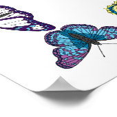 Butterfly-grens op lege aanpasbare achtergrond poster (Hoek)