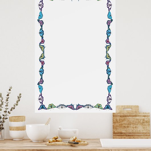 Butterfly-grens op lege aanpasbare achtergrond poster (Keuken)