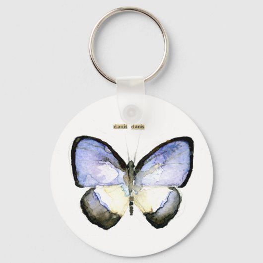 Butterfly: Groen-doorblauw Sleutelhanger (Voorkant)
