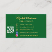 Butterfly groen goud QR code script Visitekaartje (Achterkant)