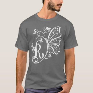 Butterfly Grunge Fairycore Aesthetic Letter R Mono T-shirt