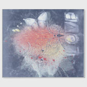 Butterfly Grunge Love | Koraal Oranje Paars verf Cadeaupapier (Vlak)