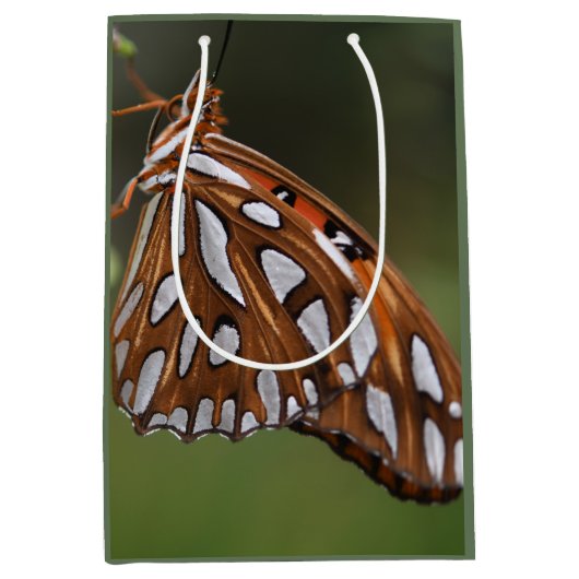 Butterfly Gulf Fritillary Passion Oranje Green Medium Cadeauzakje (Voorkant)